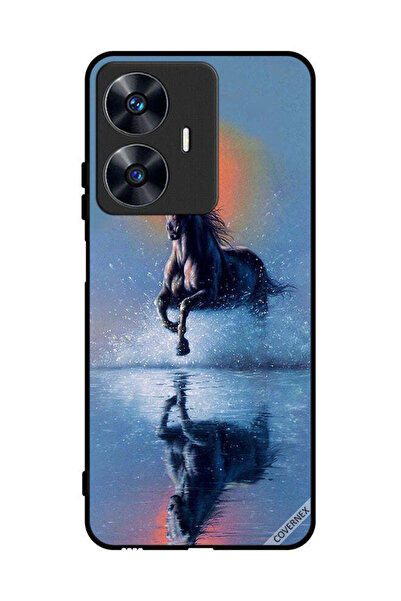 Covernex غطاء حماية لهاتف Realme C55 - رسم حصان يركض في الماء