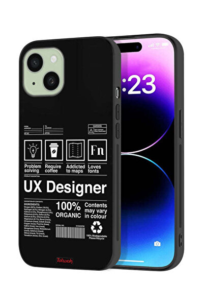 Tolwak Apple iPhone 15 Plus Protective Case Cover Ux Designer Sticker