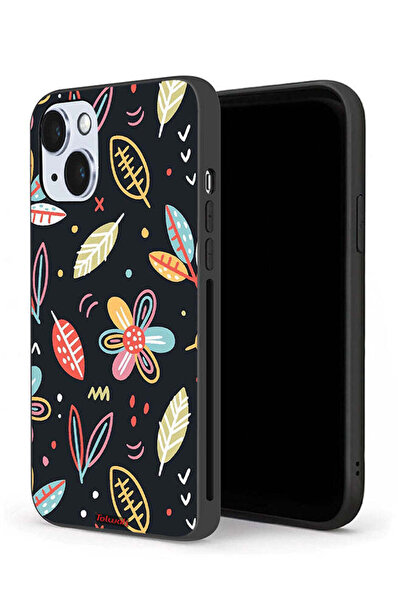 Tolwak غطاء حماية لجهاز آيفون 14 من آبل، زهور وأوراق، فن تجريدي