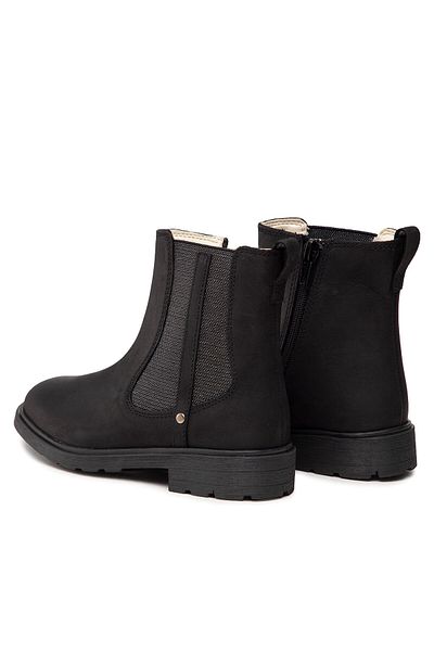 CLARKS Ghete negre pentru fete CLARKS-ASTROL ORIN K BLACK LEATHER 261537496