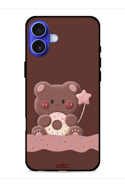 Tolwak غطاء حماية لجهاز Apple iPhone 16 Plus بتصميم دب الدونات