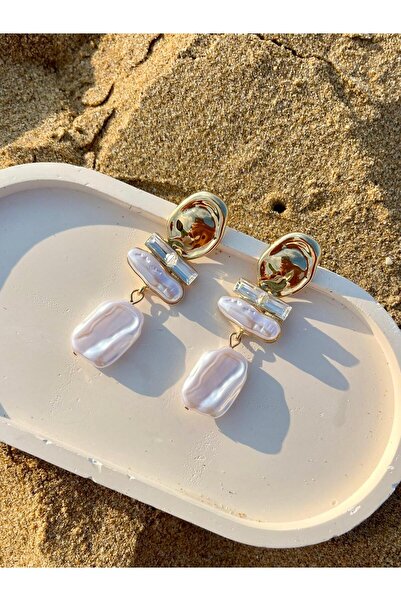 Zerys Jewelry White Color Dangle Steel Earrings