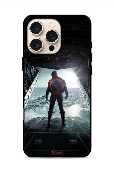 Tolwak غطاء حماية لجهاز Apple iPhone 16 Pro بتصميم صورة كابتن أمريكا