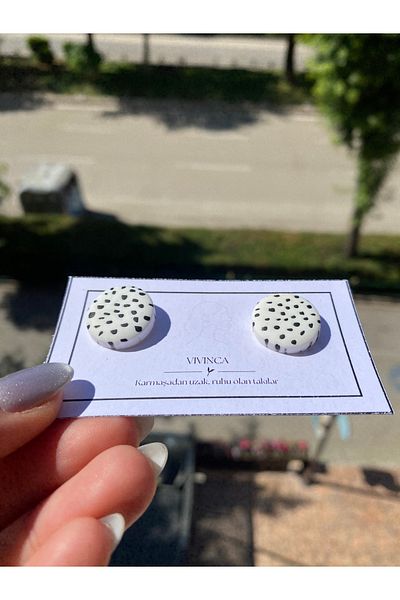 VIVINCA Handmade Polymer Clay Colorful Vibrant Lightweight Earrings - Vivinca Dotty Mood