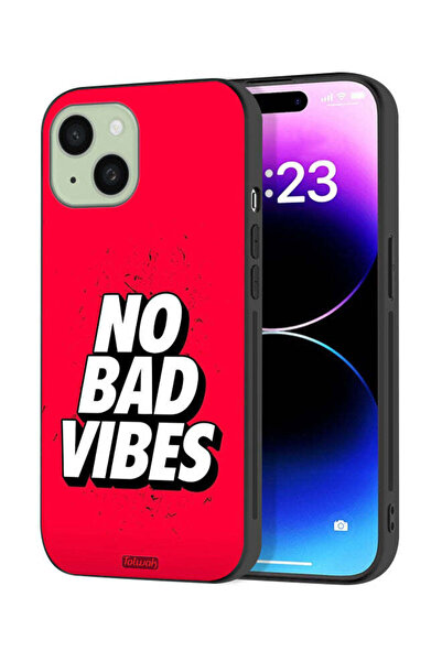 Tolwak Apple iPhone 15 Plus Protective Case Cover No Bad Vibes