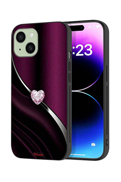 Tolwak غطاء حماية لجهاز Apple iPhone 15 Plus بتصميم قلب ماسي