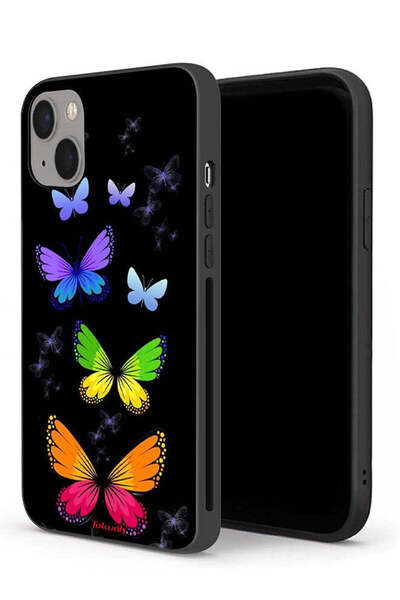 Tolwak غطاء حماية لجهاز Apple iPhone 13 mini بنقشة فراشات ملونة