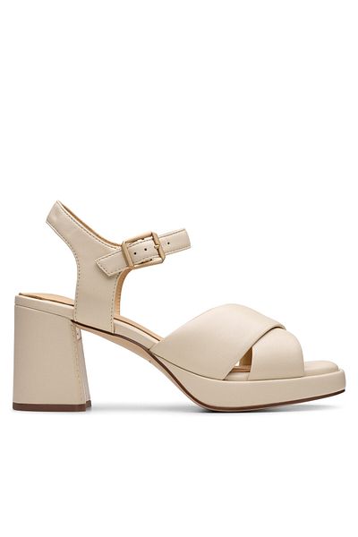 CLARKS Women's Sandals beige CLARKS-26181304 CREAM LEATHER