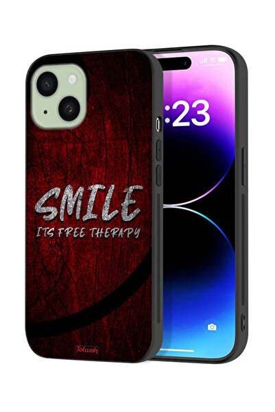 Tolwak Apple iPhone 15 Plus Protective Case Cover Smile Its Free Therapy