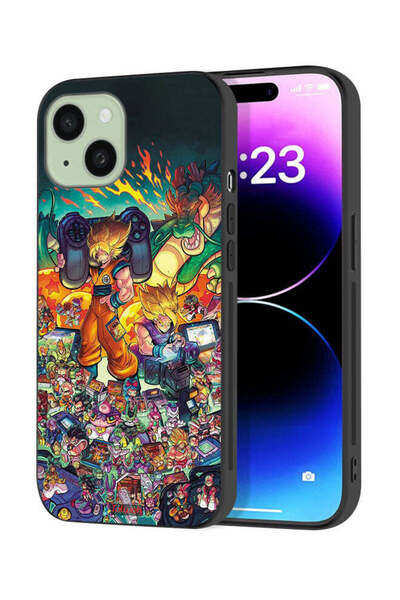Tolwak Apple iPhone 15 Plus Protective Case Cover Gamer Art Doodles