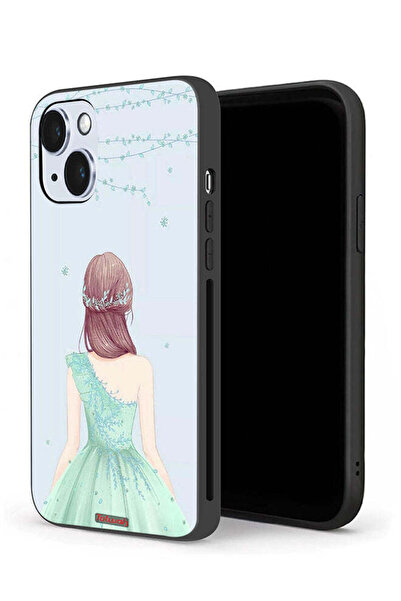 Tolwak جراب حماية لجهاز Apple iPhone 14 Plus، فتاة لطيفة ترتدي فستانًا مزهرًا