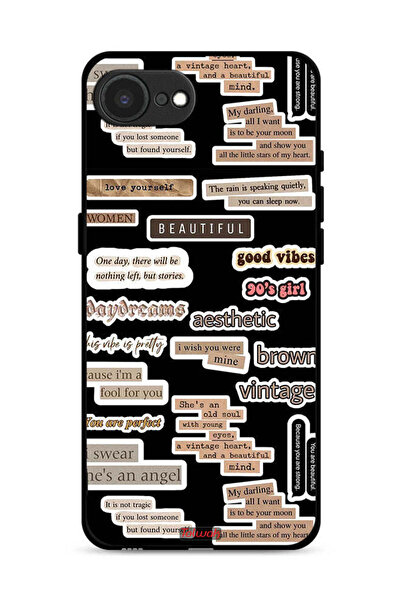 Tolwak Apple iPhone 16e Protective Case Cover Beautiful Quotes Stickers