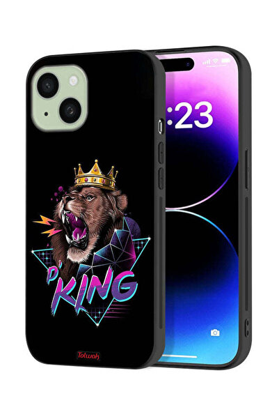 Tolwak غطاء حماية لجهاز Apple iPhone 15 Plus برسومات الأسد الملك