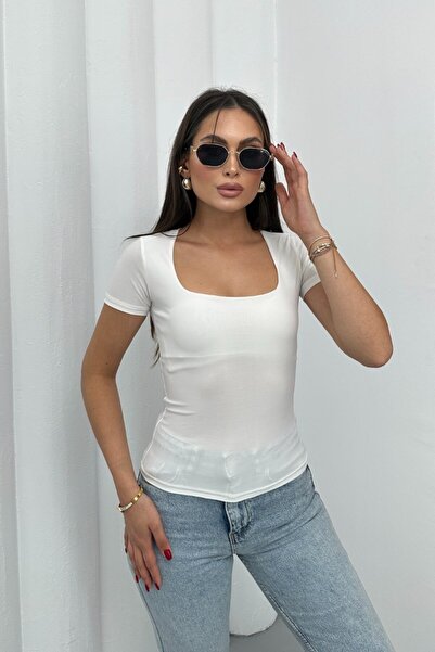 spirituel Dámské tričko s krátkým rukávem, čtvercový výstřih, dvouvrstvé trič...