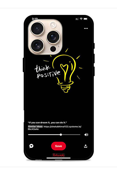 Tolwak غطاء حماية لجهاز Apple iPhone 16 Pro - فكر إيجابيًا