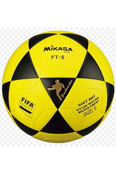 MIKASA Leather Inflatable Football Yellow Size 5