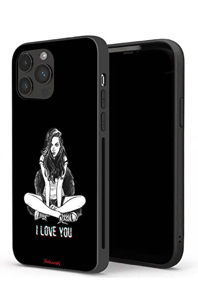 Tolwak جراب حماية لجهاز Apple iPhone 13 Pro Max مطبوع عليه عبارة "أحبك"