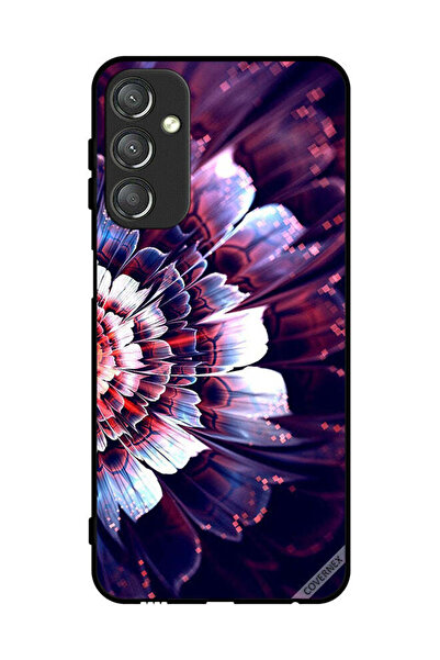 Covernex غطاء حماية لهاتف سامسونج جالاكسي A24 4G مع زهرة كبيرة منعكسة على الج...