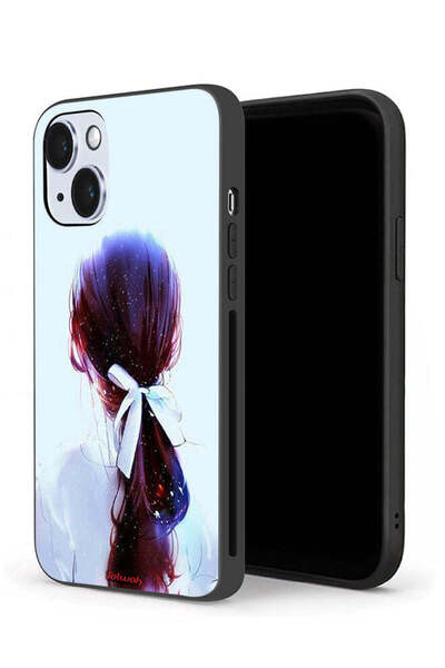 Tolwak جراب حماية لجهاز Apple iPhone 14 بتصميم ربطة شعر مع رباط شعر فني للفتيات