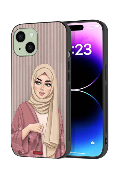 Tolwak Apple iPhone 15 Plus Protective Case Cover Hijab Girl Art