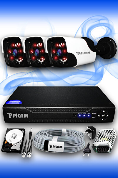 Picam 3 Kameralı Panda 3 Dış Kamera Set 320 Gb Hdd Full Hd Gece Görüşlü Güven...