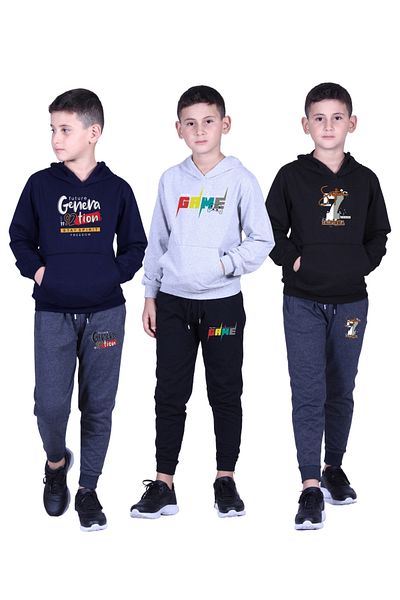 FYK KİDS ΣΕΤ ΦΟΡΜΑΣ ΑΝΔΡΙΚΟ ΠΑΙΔΙΚΟ ΚΑΠΟΥΝΤΟ ΜΕ ΛΕΠΤΟΜΕΡΗ ΕΚΤΥΠΩΣΗ 3 ΤΕΜΑΧΙΩΝ