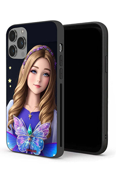 Tolwak جراب حماية لجهاز Apple iPhone 14 Pro Max بتصميم فتاة فراشة لطيفة