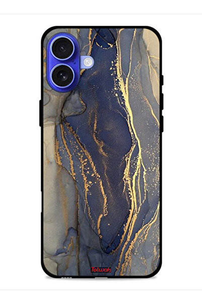 Tolwak غطاء حماية لجهاز Apple iPhone 16 Plus بنمط رخامي لامع