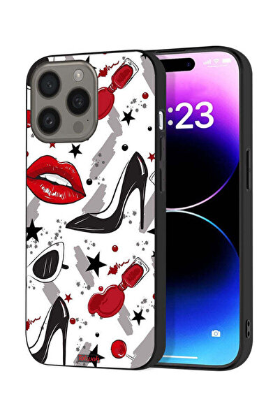 Tolwak غطاء حماية لجهاز Apple iPhone 15 Pro Max برسومات أحمر الشفاه والأحذية