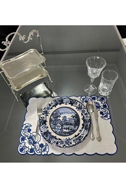 Elioure Çiçekli Amerikan Servis, 2'li, laci renk, şık ve kullanışlı mutfak ak...