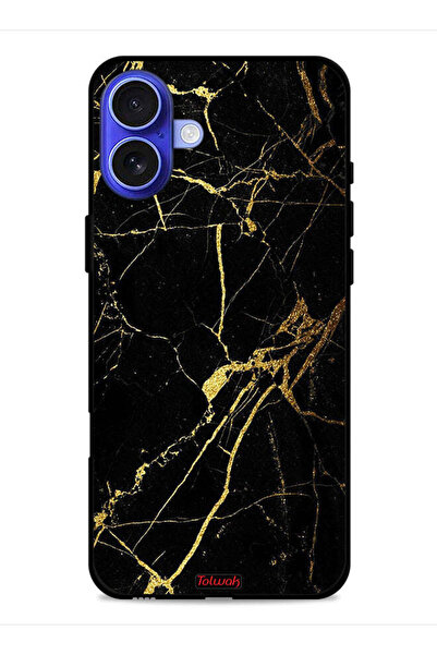 Tolwak غطاء حماية لجهاز Apple iPhone 16 من الرخام المتصدع