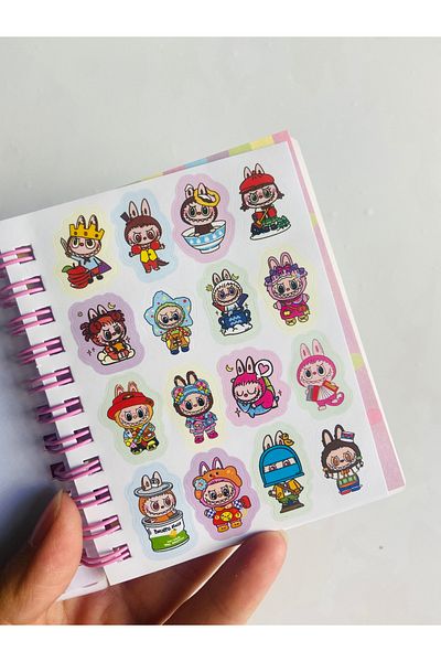 synshop Labubu 3d water glitter beaded cover sticker notebook