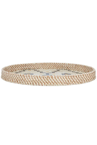 Alsaif Gallery Al Saif Gallery Oval Palm Fiber Tray, 44×32×4 cm, Multicolored