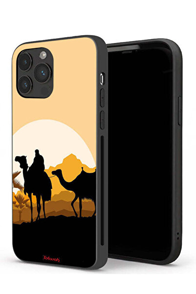 Tolwak غطاء حماية لجهاز آيفون 13 برو ماكس من آبل، رسمة جمال في الصحراء