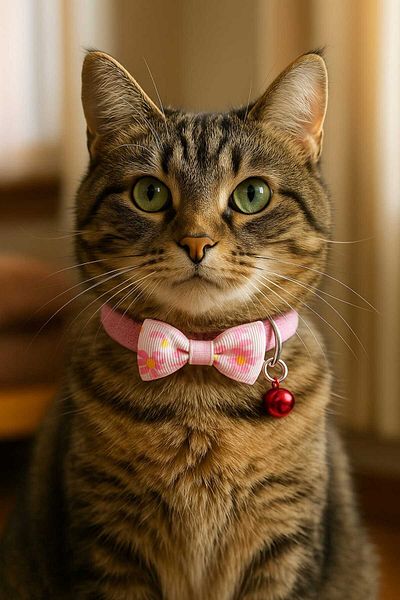 MIT Flowered Cat Leash with Bow Tie
