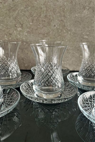 DECOSTYLE Ajda Defne Decor Hand Cut 12 Piece Tea Set 155 Cc