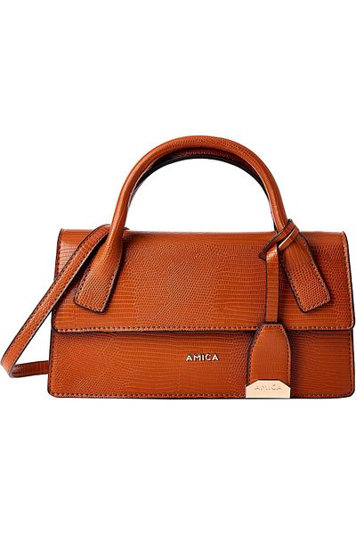AMICA Mia Women's Leather Mini Crossbody Shoulder Handbag with Detachable Strap