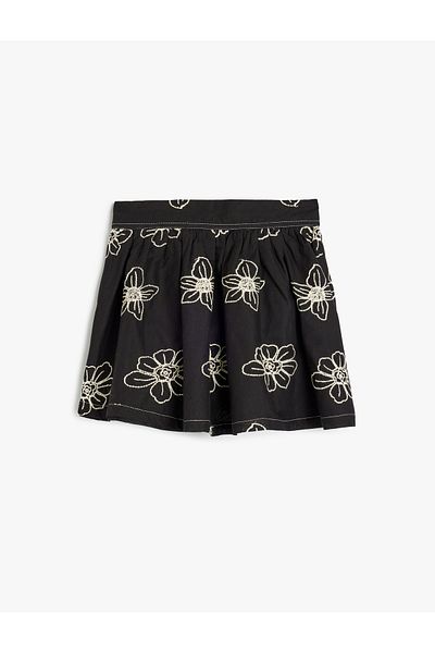 Koton Cotton Floral Patterned A-Line Skirt