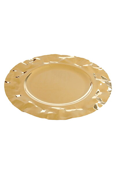 Alsaif Gallery Saif Gallery Serving Tray, 35 x 35 x 2 cm, Round - Gold