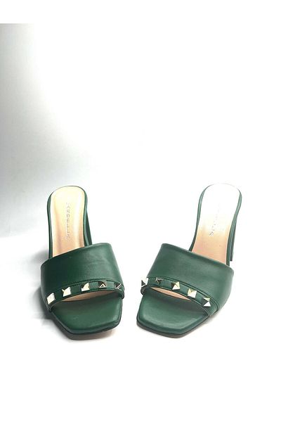 NEWGÜLTEKİN Khaki Leather Comfortable Soft Very Stylish Evening Sandals
