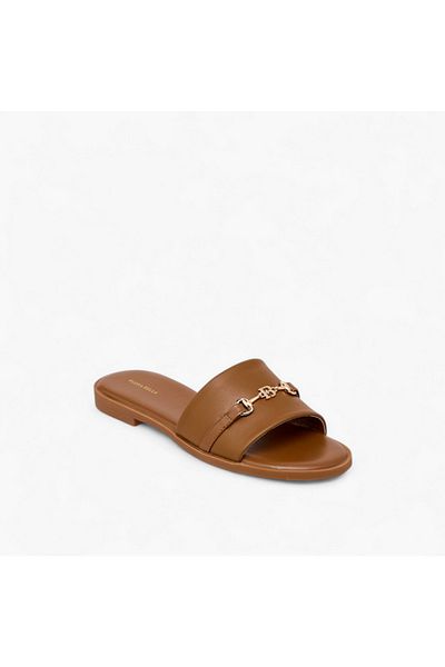 Flora Bella by Shoexpress Flora Bella Metal Accent Slip-On Flat Sandals