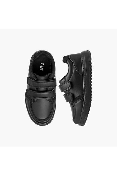LBL by Shoexpress Panelled School Shoes with Hook and Loop Closure