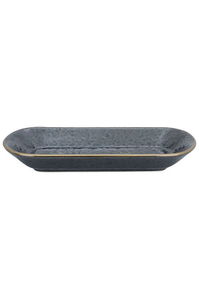 Alsaif Gallery Serving Platter - Saif Gallery Porcelain, 19 cm, Oval - Black