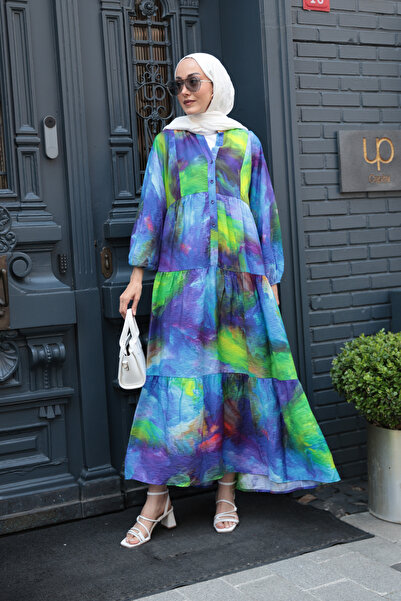 LOCCO Women's Galaxy Patterned Dress Green