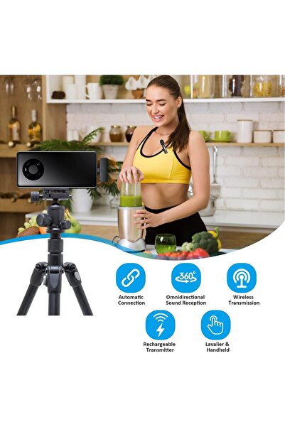 X-Level TYPE C Usb -C iPhone Android Uyumlu Youtuber iNfluencer Kablosuz Wireless Bluetooth Yaka Mikrofonu