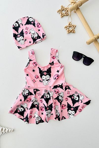 Minigimin Cicileri Miniğimin Cicileri Krm Patterned Girl's Swimsuit Set - Pink