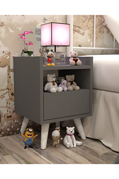 KONAK EV EŞYALARI Molto Gri Komodin,MDF,Kurulum Gerekmez,Montajlı,MDF Komodin...