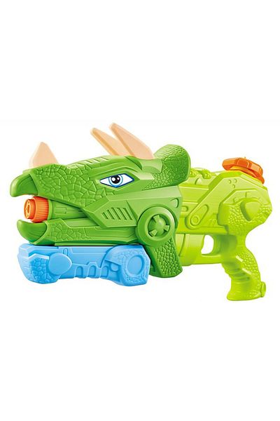 OEM Jucărie acvatică pentru copii, rezervor de 1330 ml, piscină/plajă, 6+ ani, Triceratops, 3 duze, verde