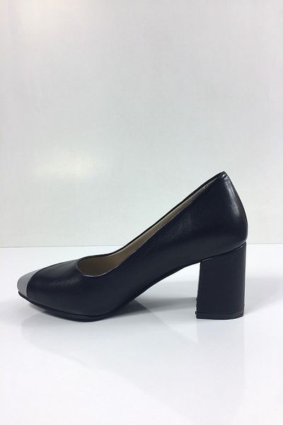 Tabak Deri Genuine Leather Stylish and Casual Classic Heeled Shoes Patterned in Colors and Shades - Navy Blue