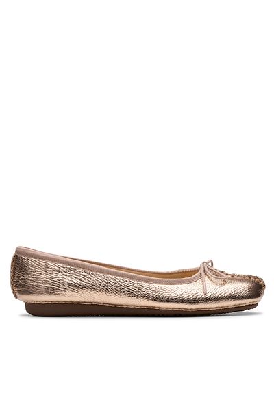 CLARKS Balerini de damă aurii CLARKS-26181353 H62 CUPRU METALIC